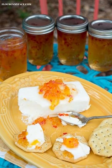 Easy Holiday Appetizer recipe Crean Cheese with Habanero Jelly and crackers via flouronmyface.com