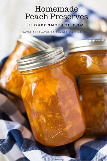 Homemade Peach Preserves recipe for you to can all those ripe summer peaches. Enjoy the sweet flavor of peaches in the winter months with this peach canning recipe via flouronmyface.com