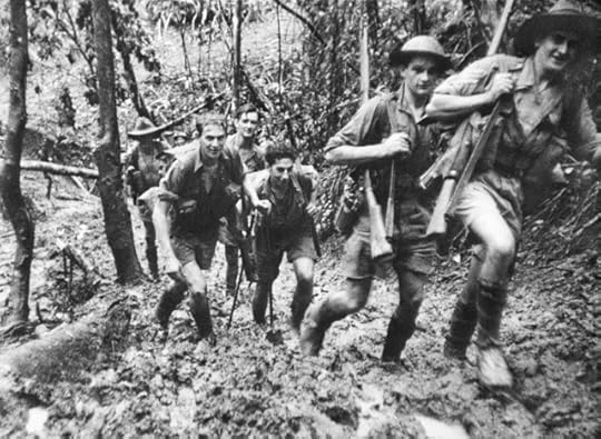 Australian troops after battle of Isurava in Owen Stanleys, September 1942 (Australian War Memorial)