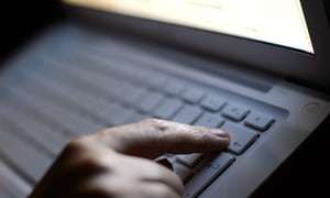 A person using a laptop