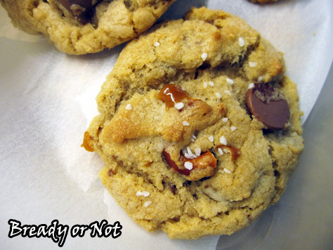 Bready or Not: Caramel Pretzel Chocolate Chip Cookies 