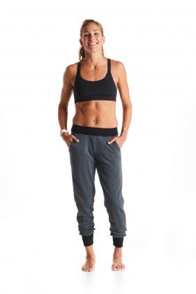 Oiselle Kara Pants in Heather Charcoal, $84