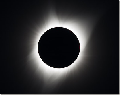 A total solar eclipse is seen on Monday, August 21, 2017 above Madras, Oregon. A total solar eclipse swept across a narrow portion of the contiguous United States from Lincoln Beach, Oregon to Charleston, South Carolina. A partial solar eclipse was visible across the entire North American continent along with parts of South America, Africa, and Europe. Photo Credit: (NASA/Aubrey Gemignani)