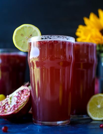 pomegranate shandy recipe I howsweeteats.com