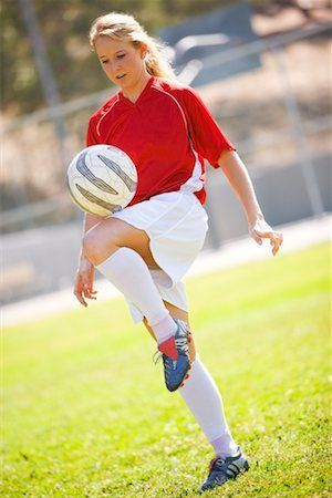 woman playing futball