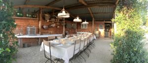 Our Italian motorcycle tour group will love the outdoor dining room at Podere la Strega in Tuscany. 