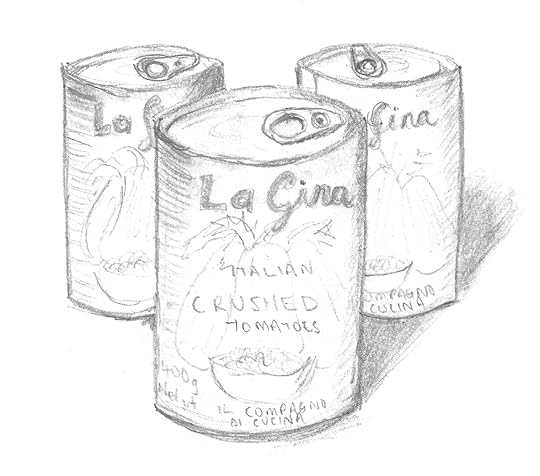 Wonky tins of tomatoes