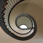 This magnificent spiral staircase is in the Trustee house