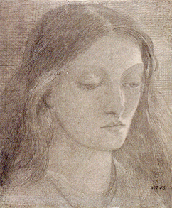 Rossetti drqwing of Lizzie Sidda;