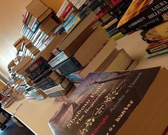 A small sampling of the hundreds of books donated at Author Luncheon 2017