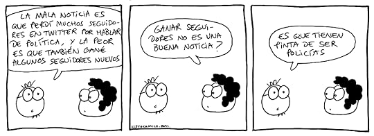 Tira cómica sobre los peligros de hablar sobre política en España.