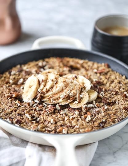 banana, bourbon and pecan baked oatmeal I howsweeteats.com