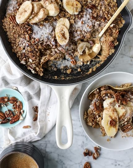 banana, bourbon and pecan baked oatmeal I howsweeteats.com