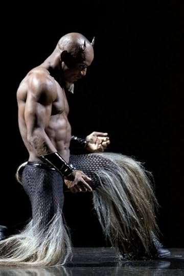 Simon Tinhan as the faun from Cirque de Soleil's 