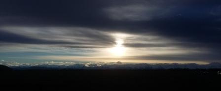 Dramatic Flaring Sky on the Road in the South Island