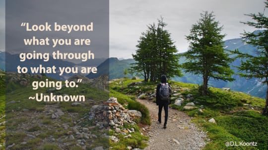 Look beyond what you are going through to what you are going to. -Unknown [image of hiker on alpine path]