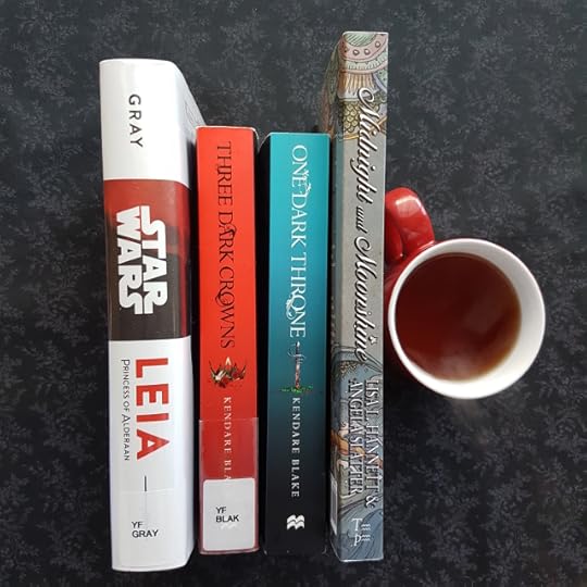 Earl Grey Editing, Mt TBR, Leia, Princess of Alderaan, Claudia Gray, Three Dark Crowns, One Dark Throne, Kendare Blake, Midnight and Moonshine, Angela Slatter, Lisa L. Hannett, books and tea, tea and books