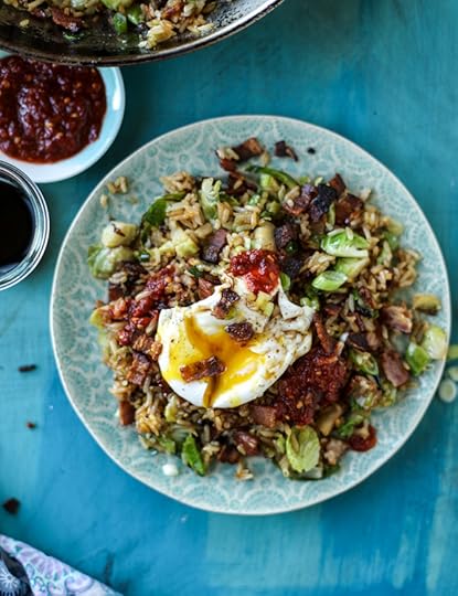 bacon brussels sprouts fried rice I howsweeteats.com