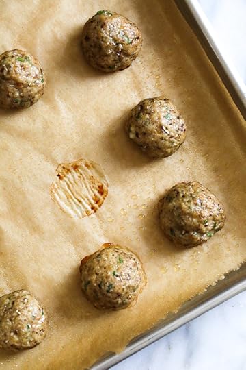 These Chicken Marsala Meatballs are a fun twist in the classic dish! Great served over butternut squash or egg noodles.