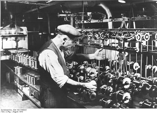 Belgian forced worker at Siemens factory in Berlin, August 1943. (German Federal Archives: Bild 183-R46093)