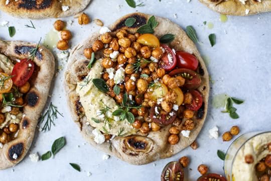 crunchy roasted chickpea pitas I howsweeteats.com #chickpeas #vegetarian 