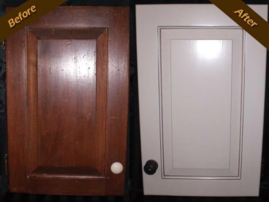 kitchen cabinet refinishing before after