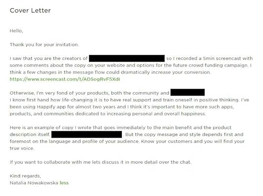 Upwork Proposal Template: Natalia Proposal