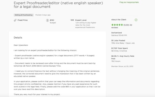 Upwork Proposal Template: Susan Job Description