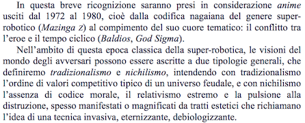 Tradizionalismo e nichilismo negli avversari dei super robot