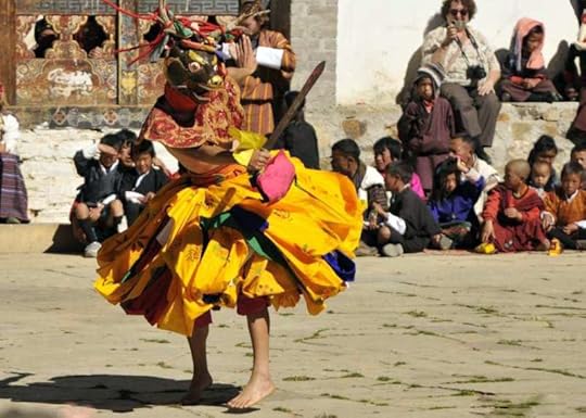 Deer dancer at the Crane Festival in Bhutan 2