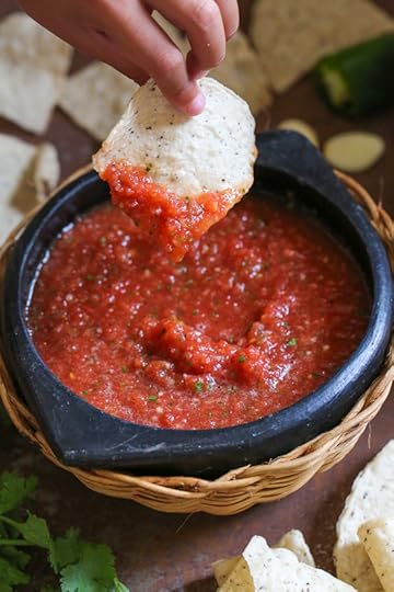 Get the chips ready for this quick and easy No-Cook Restaurant-Style Salsa recipe! In less than five minutes, you will have a delicious, healthy appetizer or snack everyone will love. It's bright, fresh and perfect for parties!