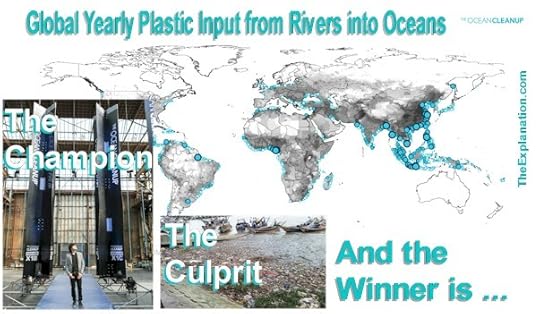 Yearly plastic input from rivers into oceans and Boyan Slat's Ocean Cleanup project.