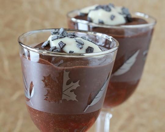 Chocolate Mousse using aquafaba, the liquid from canned chickpeas.