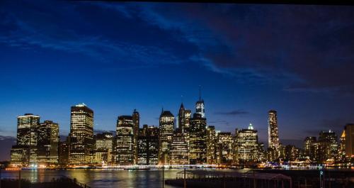 Manhattan night skyline