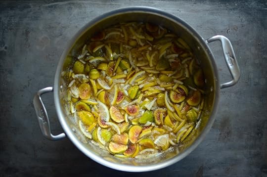 Sliced lemons and figs ready to become fig meyer lemon marmalade