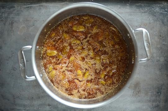 Finished fig meyer lemon marmalade in the pan