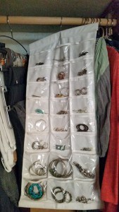 jewelry organizer in small closet