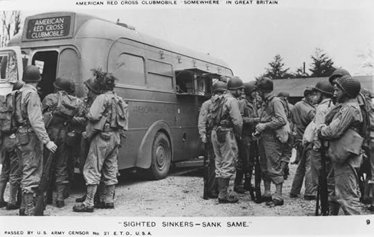 “Sighted Sinkers—Sank Same” American Red Cross clubmobile serves coffee and donuts to US troops in Britain, WWII (American Air Museum in Britain)