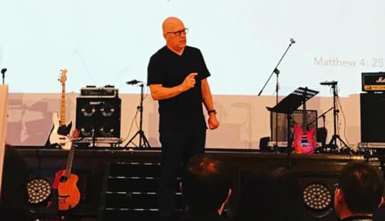 Speaking at APEC in Pastor Timothy Loh's new building.