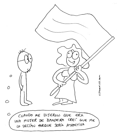 Viñeta de humor gráfico sobre las mujeres de bandera.