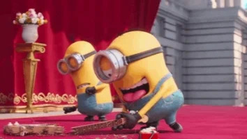  guitar minions despicable me guitar smash GIF