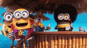  summer beach yellow minions drinks GIF