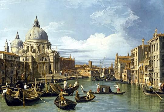 Canaletto, The Entrance to the Grand Canal with the Church of the Salute, ca. 1730. Museum of Fine Arts, Houston; public domain reproduction from Wikimedia Commons.