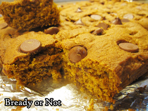 Bready or Not: Pumpkin Chocolate Chip Bars 