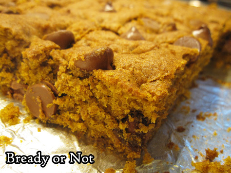Bready or Not: Pumpkin Chocolate Chip Bars 