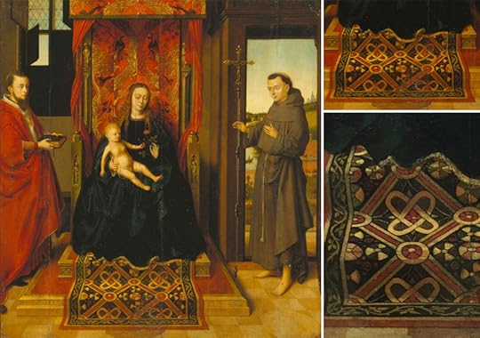 Petrus Christus (a. 1410 – 1475/1476), Madonna mit Kind und den Heiligen Hieronymus und Franziskus, 1457, Städel Museum.