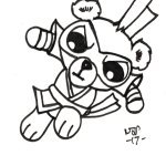Red The Cuddly Ninja - Inktober 2017