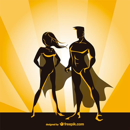 Superhero couple Free Vector
