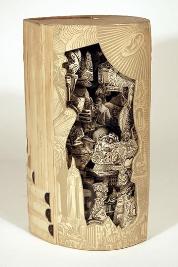 Brian dettmer carved book sculpture