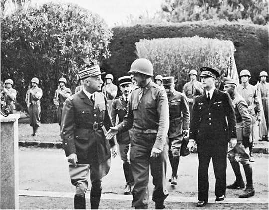 French Gen. Auguste Paul Noguès is met by US Col. Hobart R. Gay at Fedala, French Morocco to negotiate an armistice, 11 November 1942 (US Army Center of Military History)